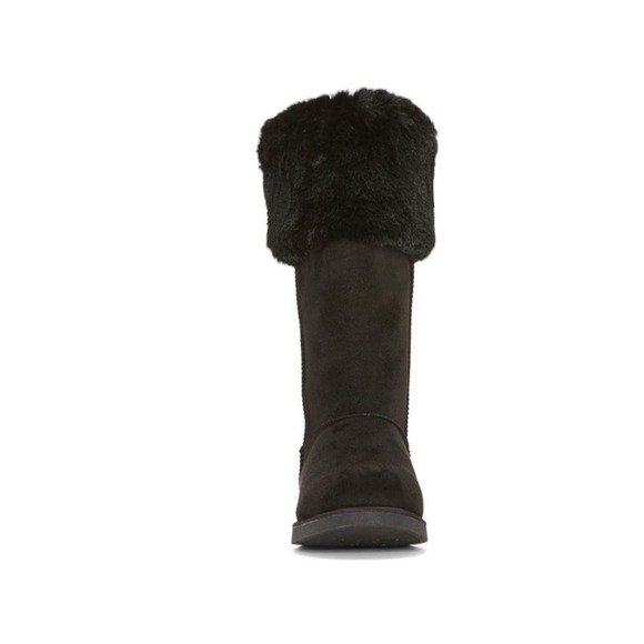 Juicy Couture I Katy Black Faux Suede Fur Trimmed Boots Women's Size 8 - Picture 5 of 7